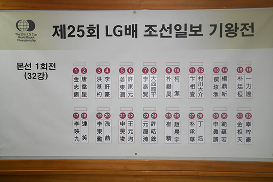 LG배, 본선 대진추첨 완료